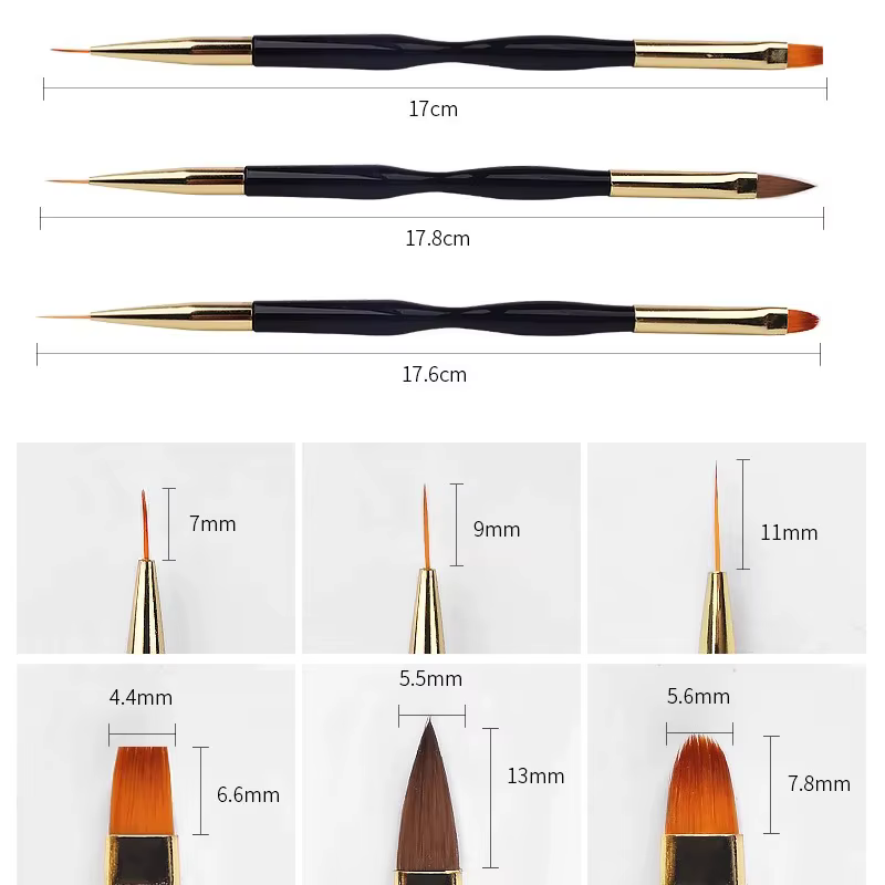 Ensemble de pinceaux pour Nail Art à rayures françaises