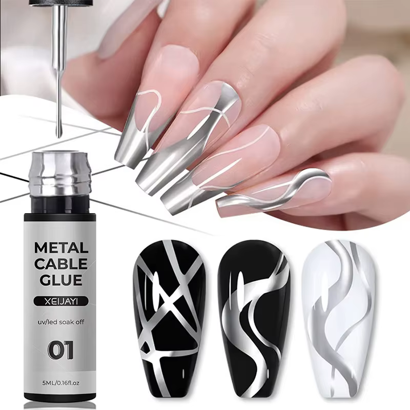 Vernis à ongles en Gel métallique argenté Super brillant