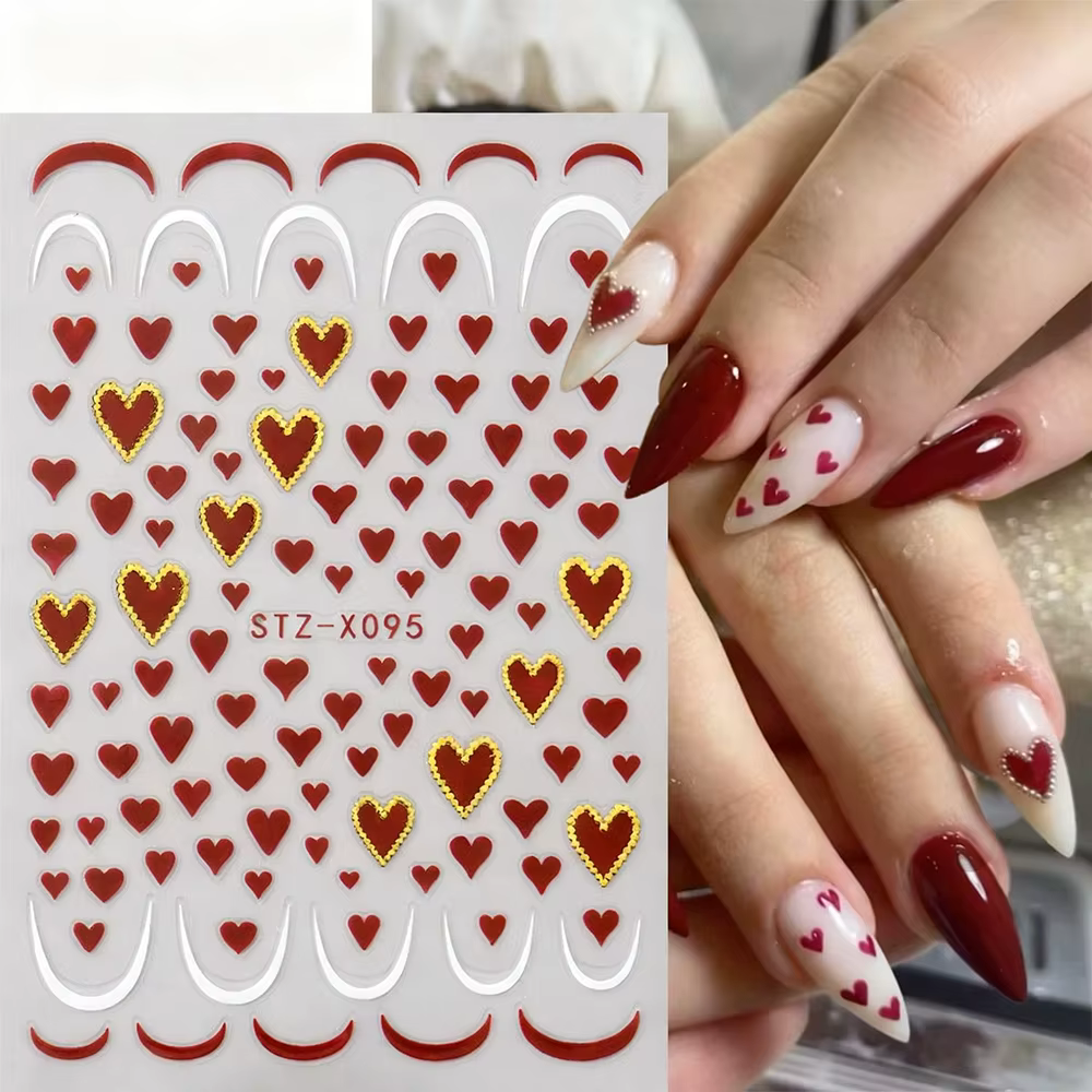 Autocollants 3D pour Nail Art de la saint-valentin