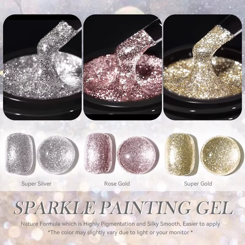 Bankrupty N PRETTY-Verhéritage à Ongles Gel Pailmétrage Platinum Rose Gold