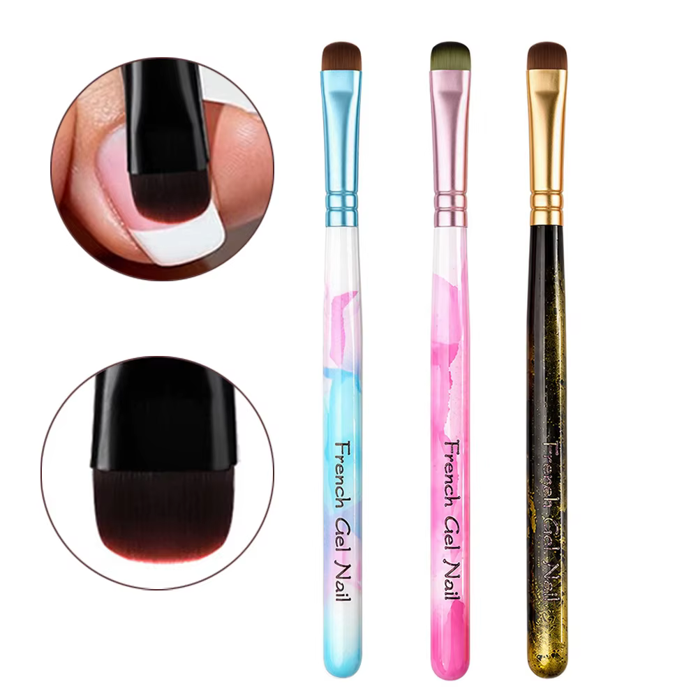 Pinceau plat pour ongles en gel