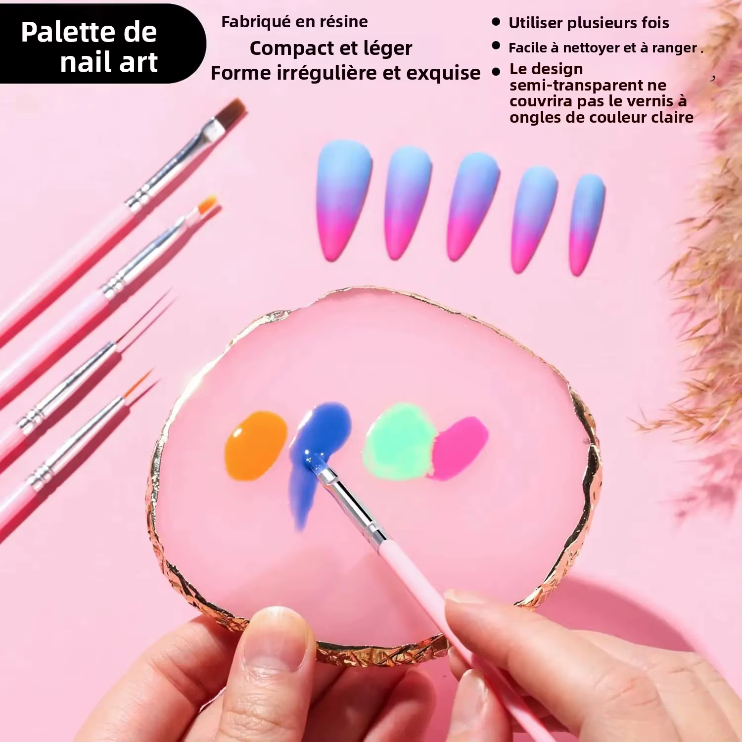 Kit professionnel de nail art : complet avec pinceaux