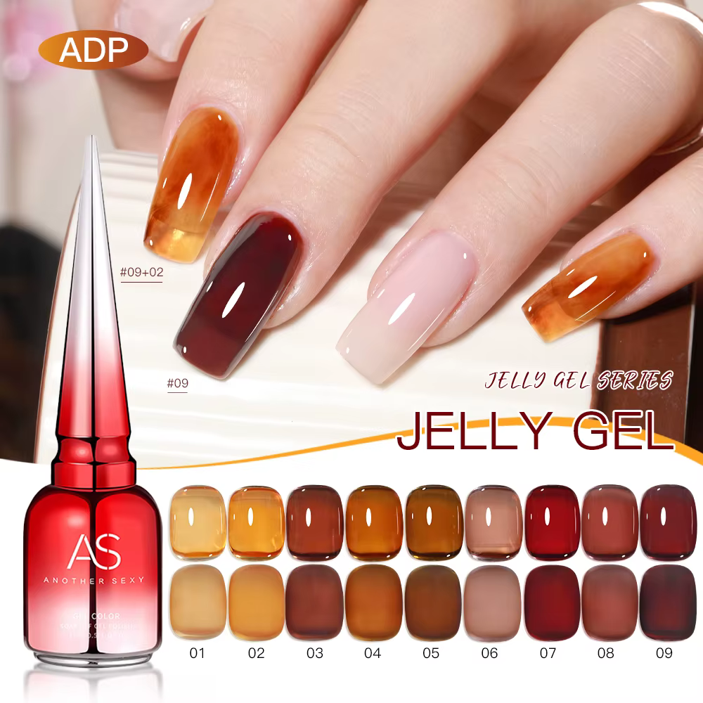 AS 15ml translucide ambre Gel Vernis à ongles couleur marron