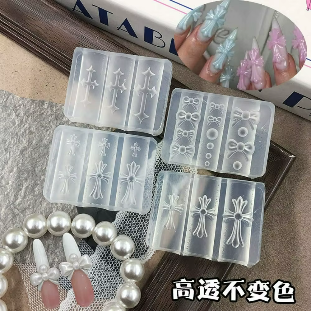 Pochoirs à ongles tendance en silicone 3D pour la sculpture DIY