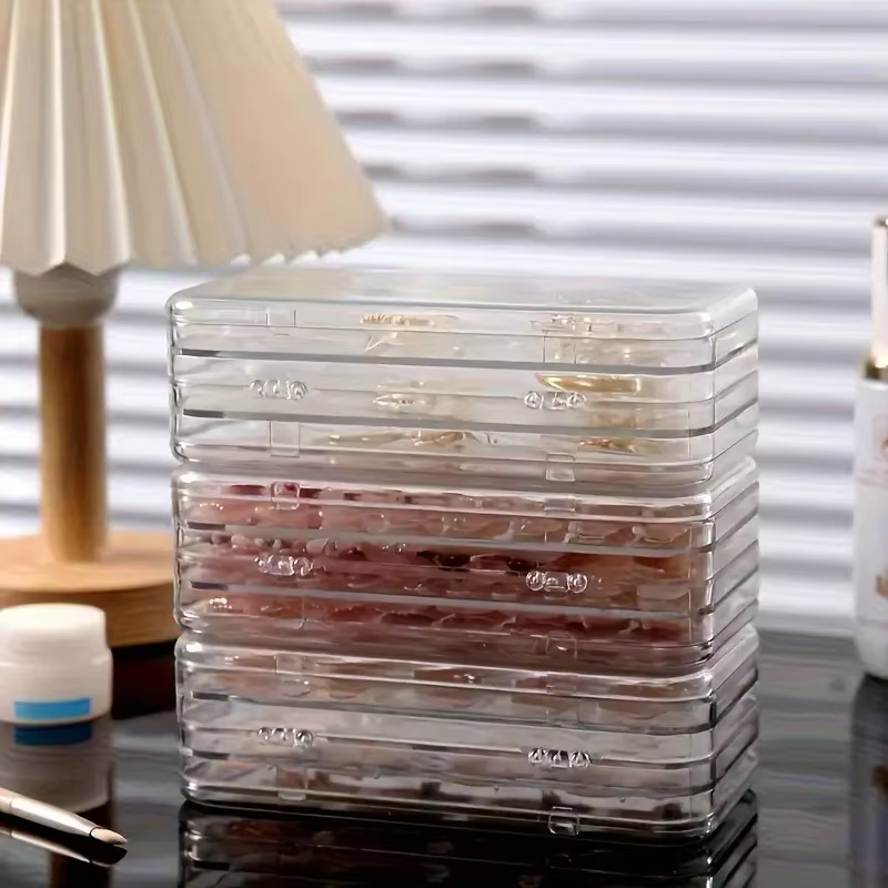1 boîte de rangement pliable en acrylique transparent pour manucure