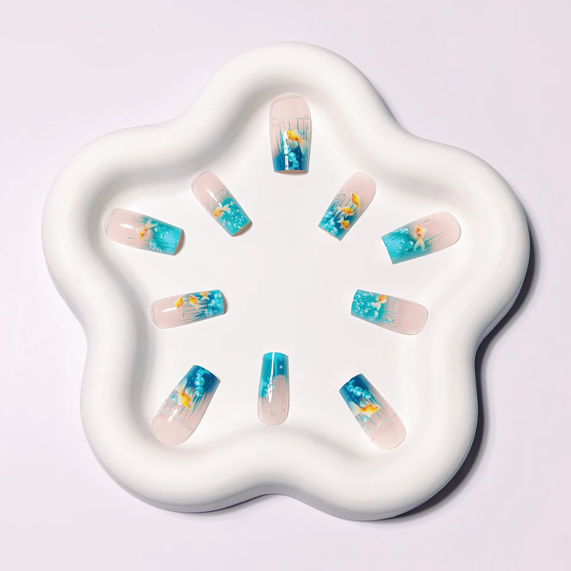 Faux ongles carrés mi-longs pour femmes