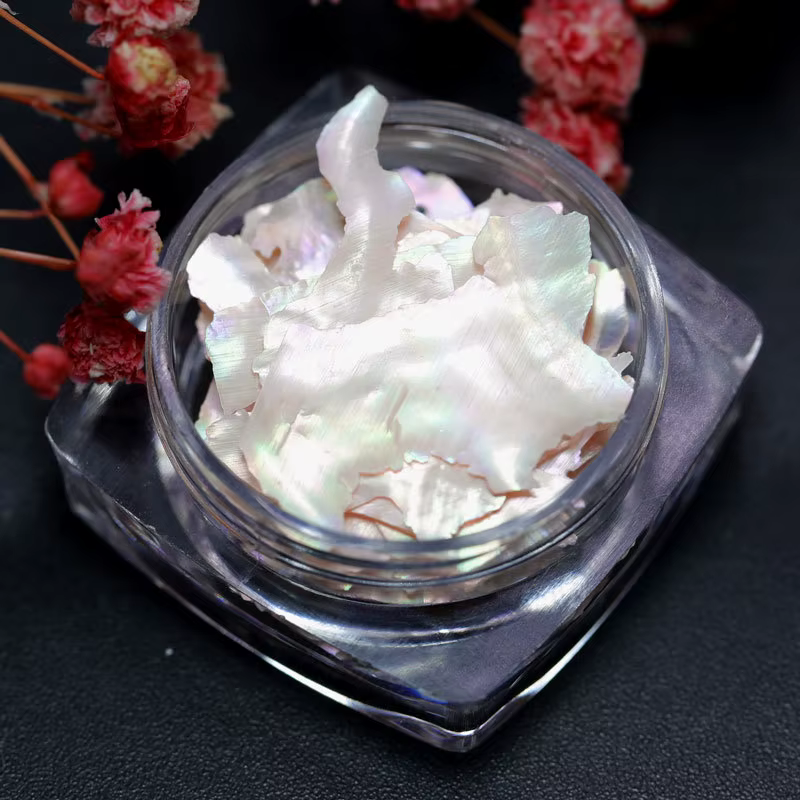 Flocons de nacre ultra-fins pour nail art – Éclats de coquillages naturels irréguliers