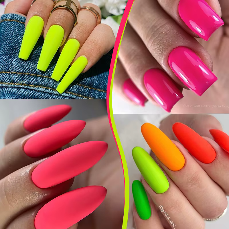 LILYCUTE vernis à ongles Gel Fluorescent Orange rouge néon couleur vive série d'été tremper pour manucure Nail Art