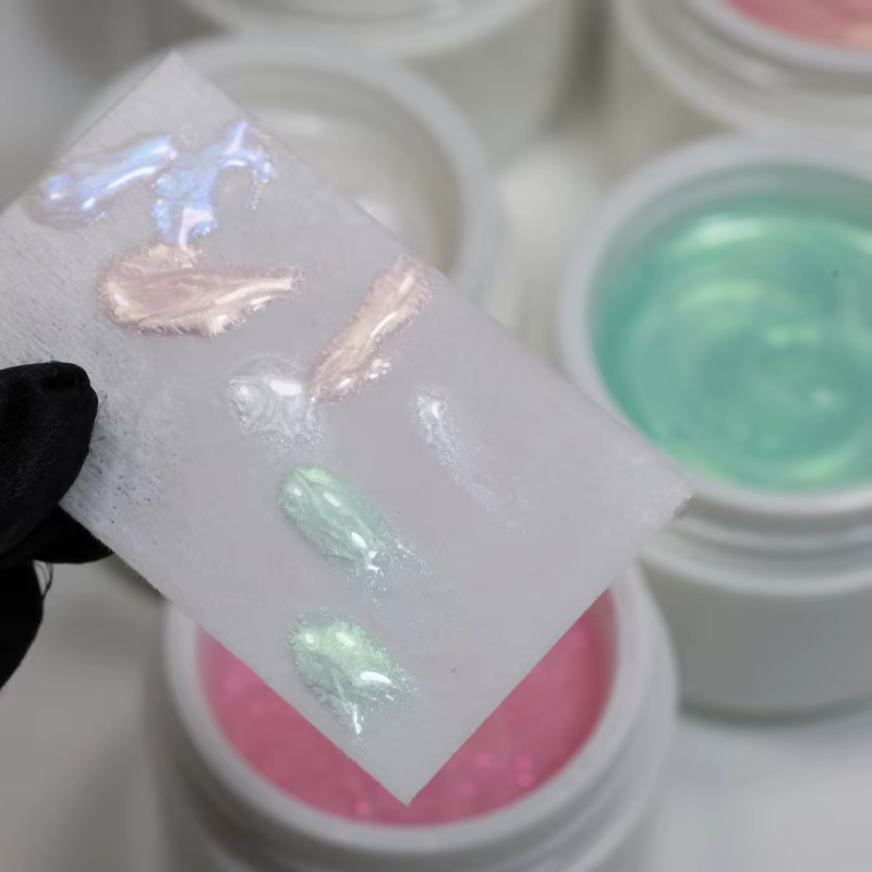 MSHARE 30g Gel de Construction pour Ongles Rose Pailleté
