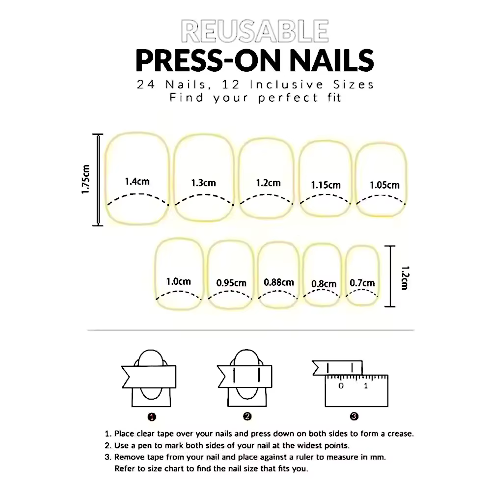 Faux ongles réutilisables en acrylique à presser