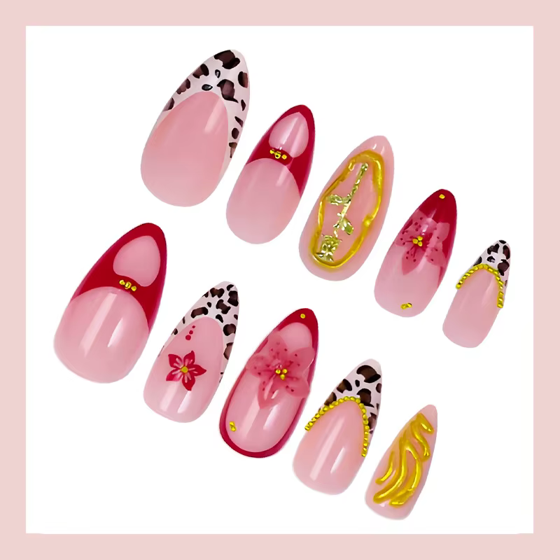24 faux ongles en forme d'amande