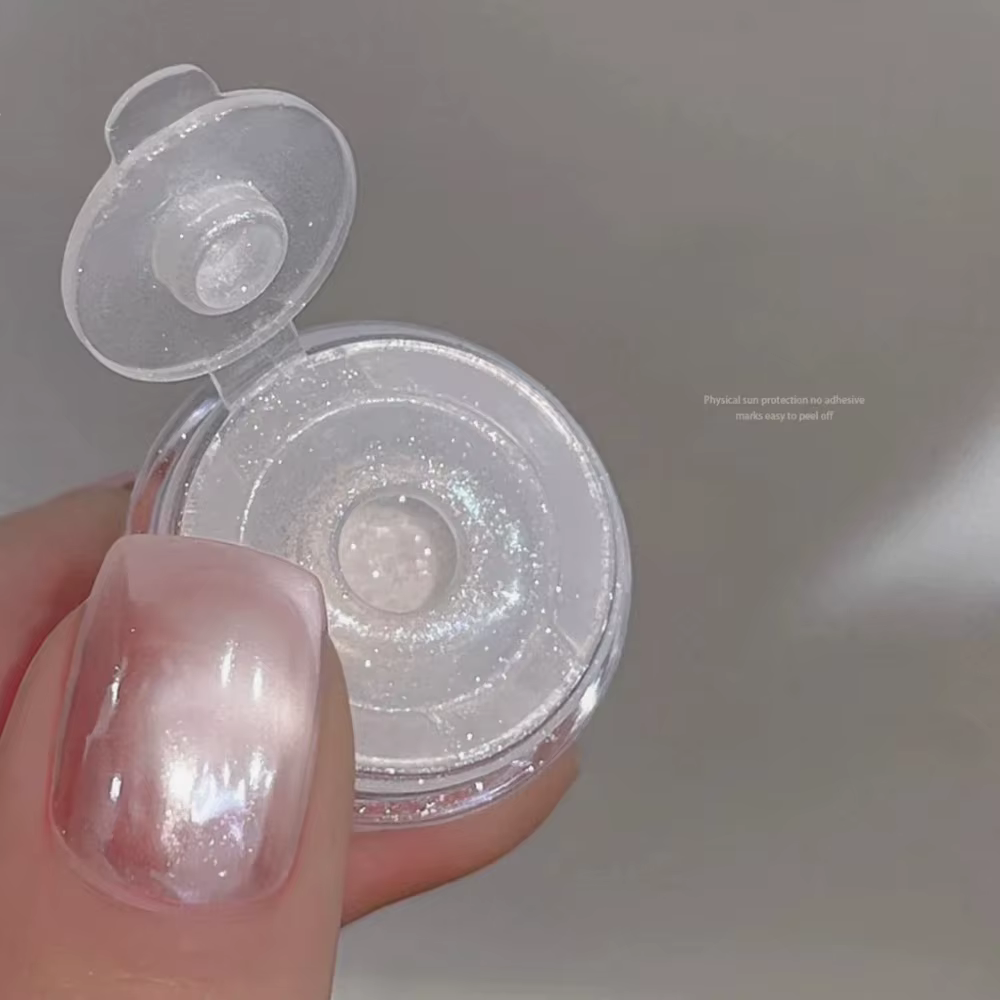 Poudre de paillettes blanc nacré pour ongles