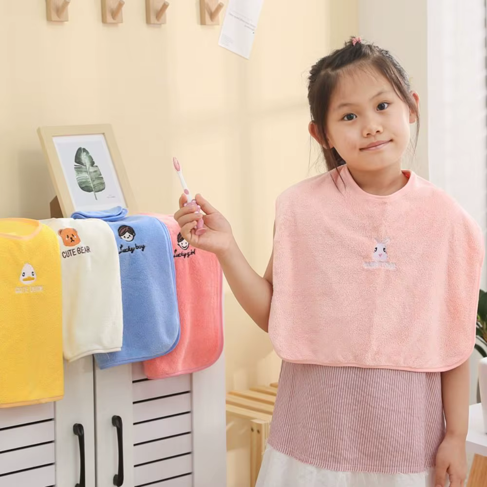 Bavoirs doux pour bébé, respectueux de la peau, avec boutons-pression réglables, serviette absorbante pour enfants, serviette de visage pour tout-petits, pour l'alimentation et la repas