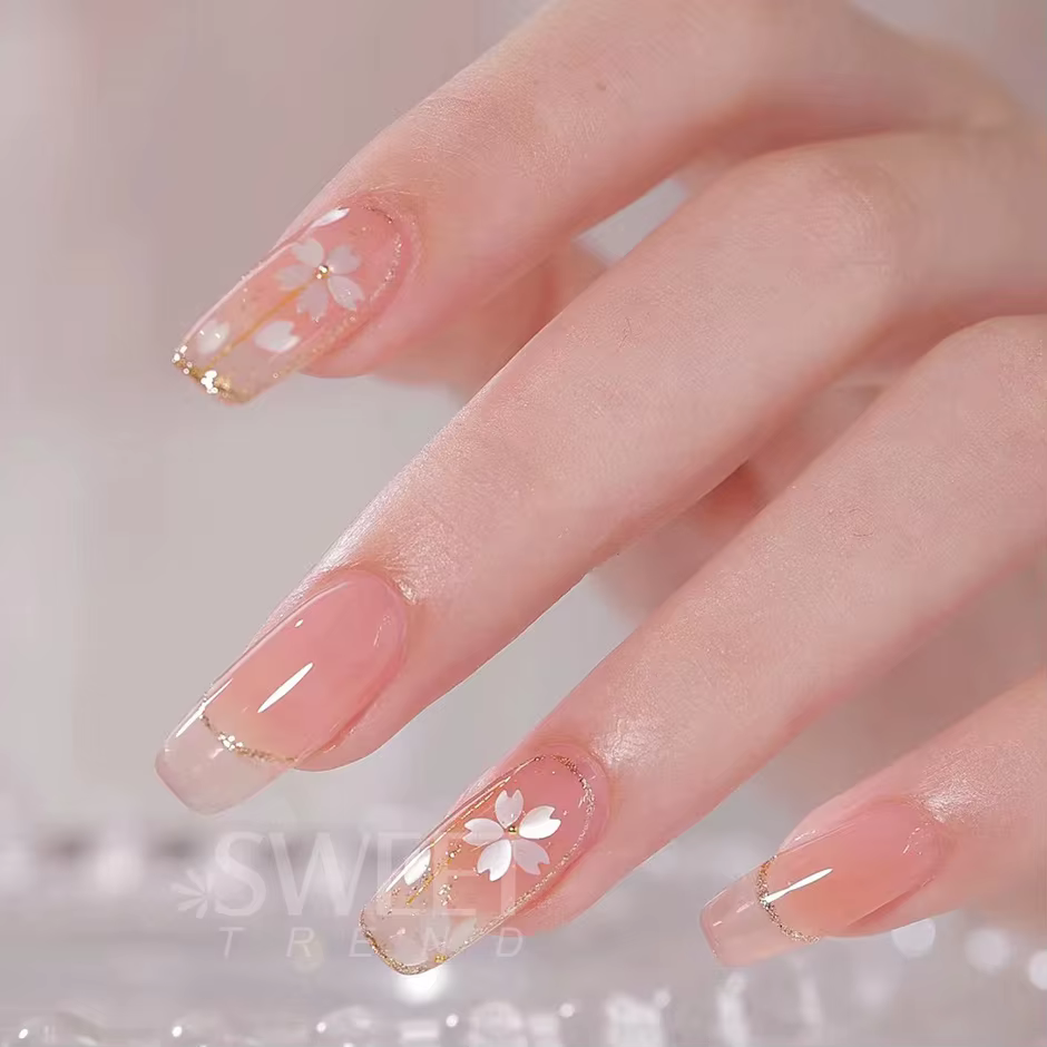 6 grilles Sakura fleur pétale puce ongles paillettes fleurs de cerisier