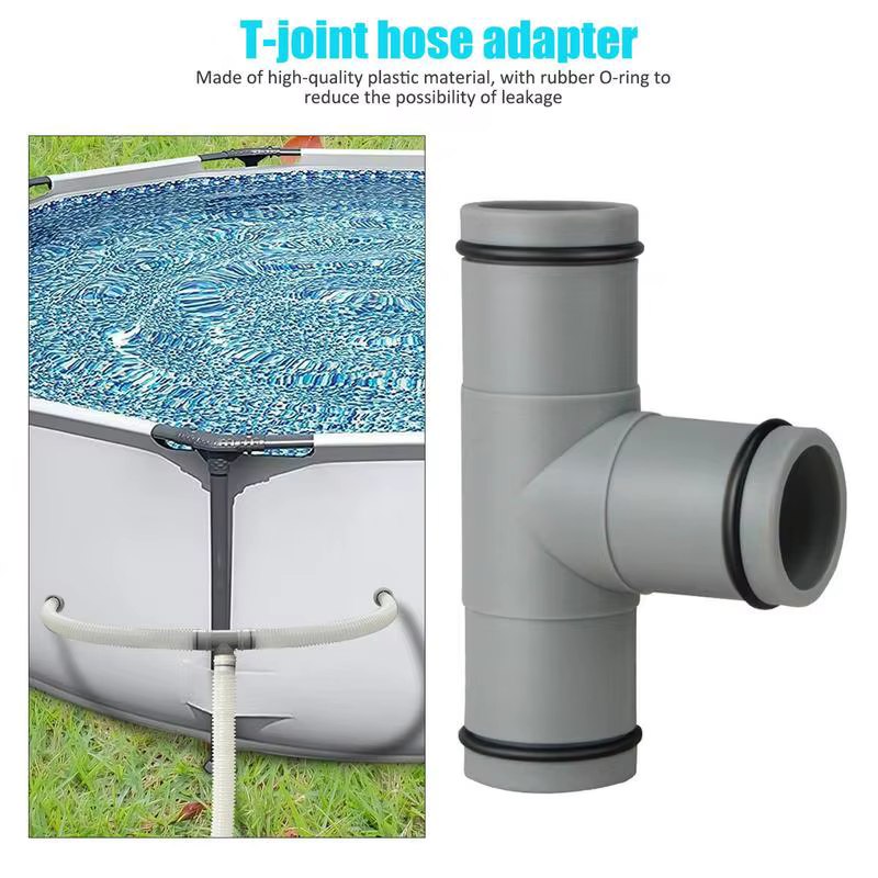 Connecteur de pompe de piscine, Gadget de connexion de tuyau bidirectionnel pour tuyau de 1-1/4 pouces ou 32mm avec joint torique en caoutchouc, fournitures de piscine hors sol pour