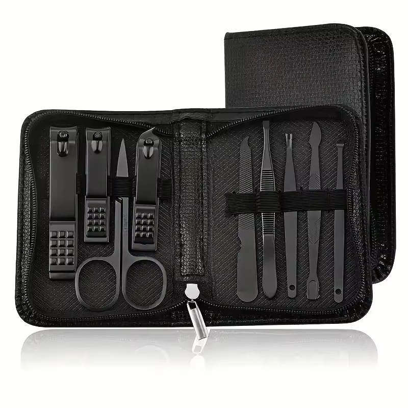 Kit de manucure et pédicure 9-en-1 pour femmes et hommes