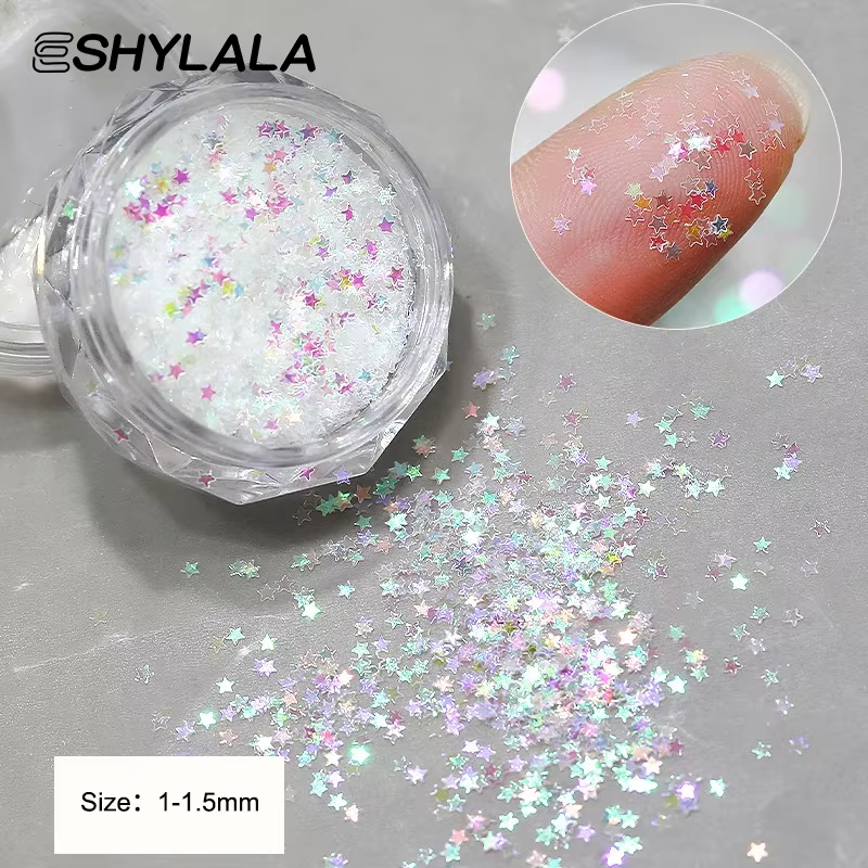 1 pot 1mm Mini étoile scintillante ongles paillettes scintillantes décoration