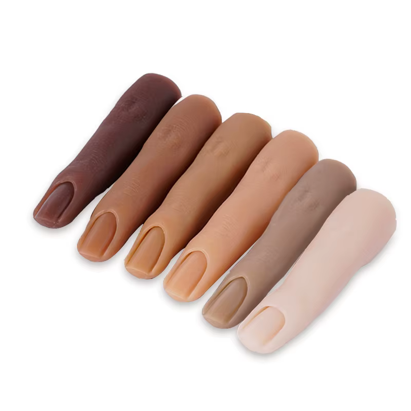 Faux Ongles en Silicone Souple pour la Pratique de Manucure