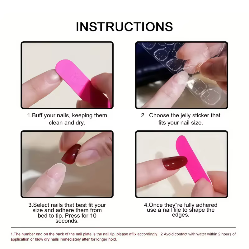 Nouveauté 2026 : 24 faux ongles longs style ballet dégradé rouge et noir