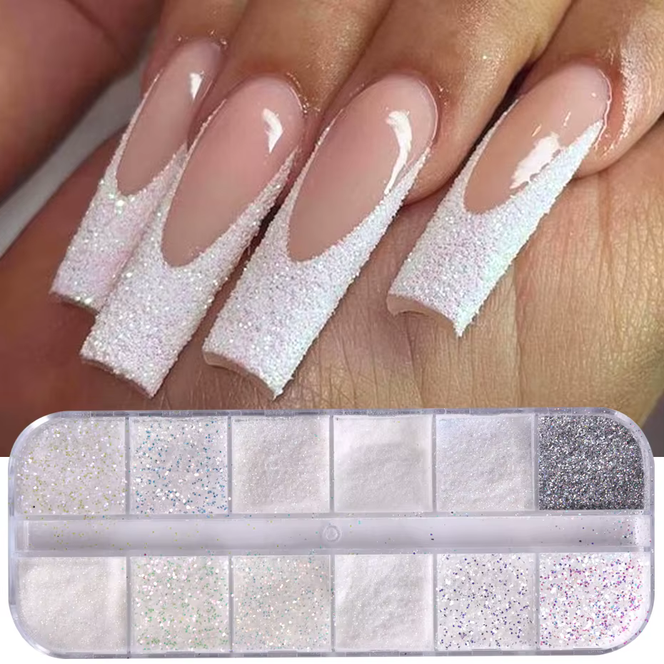 Poudre à paillettes pour ongles