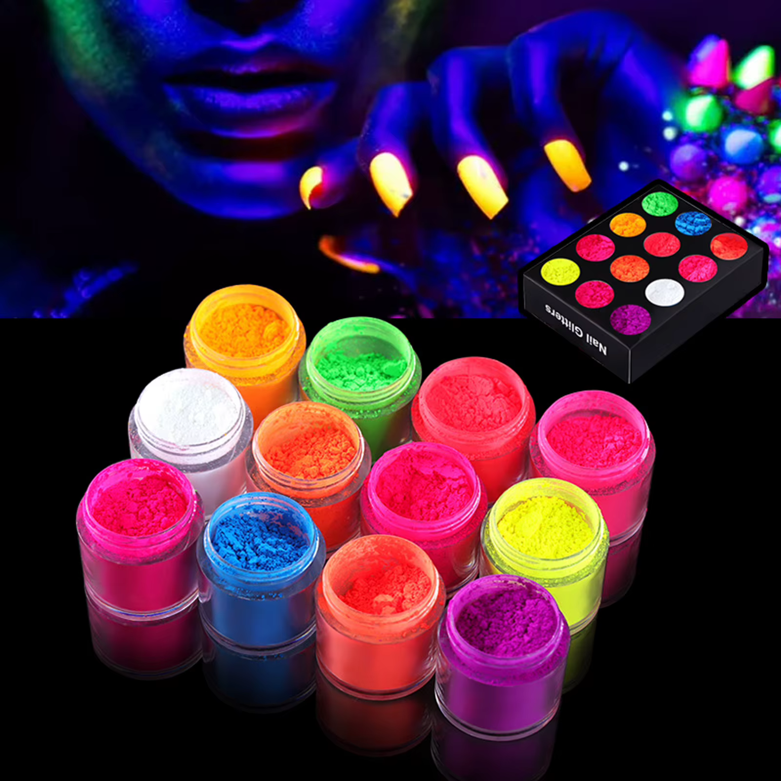Poudre de Pigment néon fluorescente pour ongles