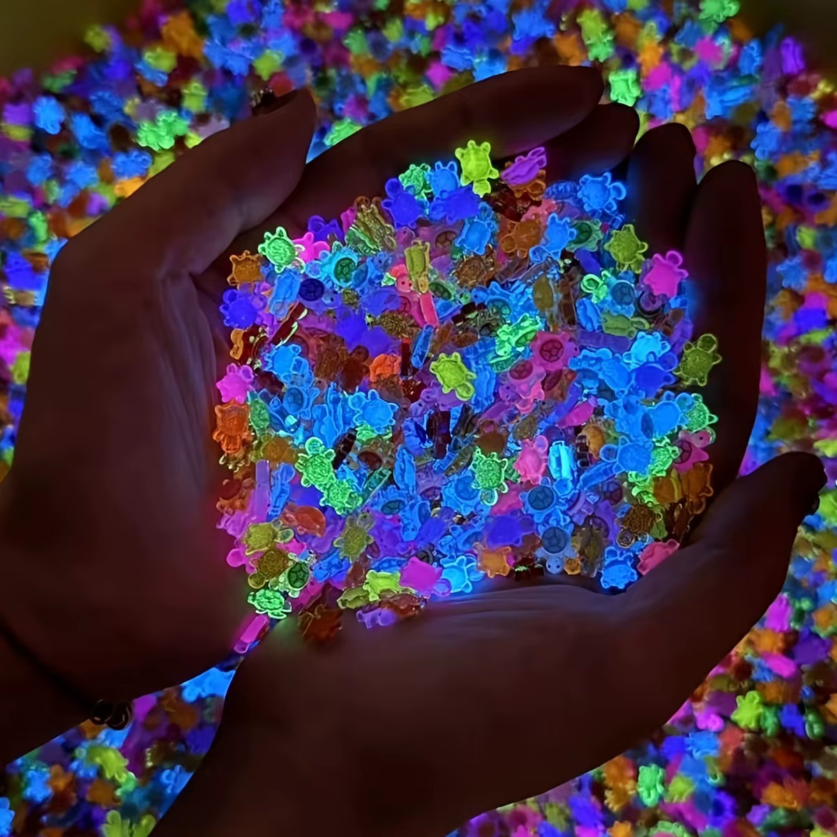 20 mini décorations lumineuses pour ongles en forme de tortue