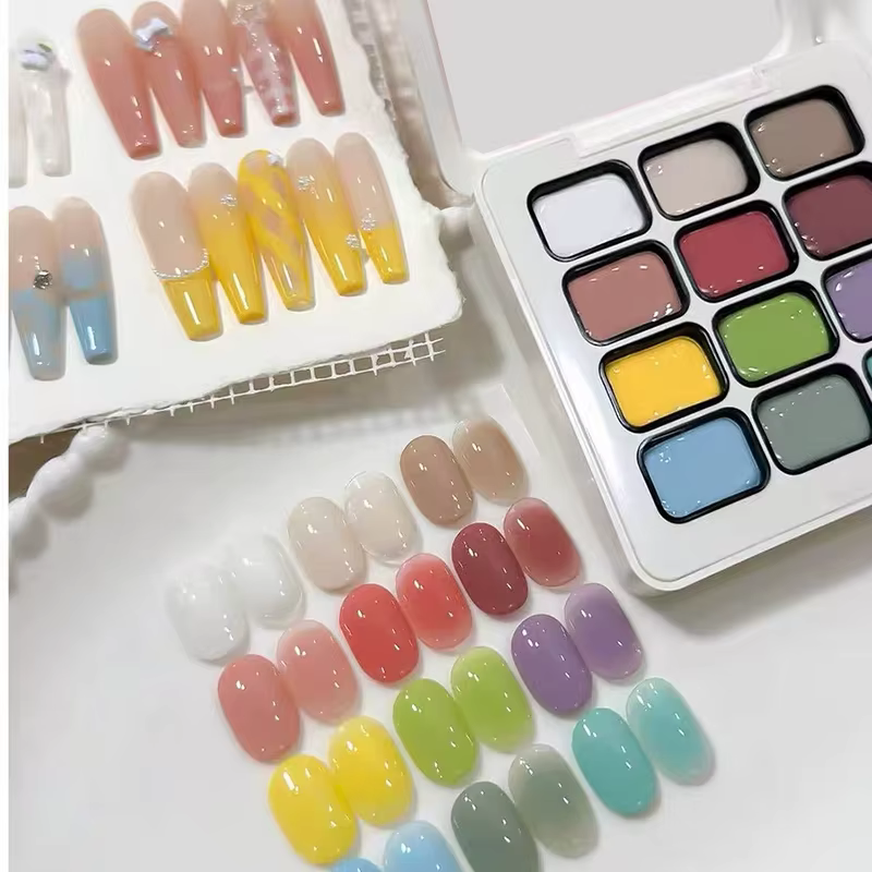 Palette de vernis à ongles solide dégradé 12 couleurs