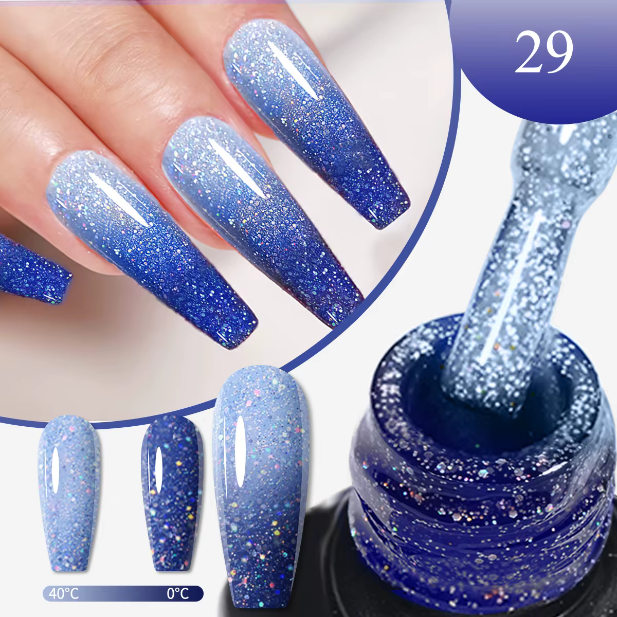 Vernis à ongles à paillettes sur le thème d'Halloween