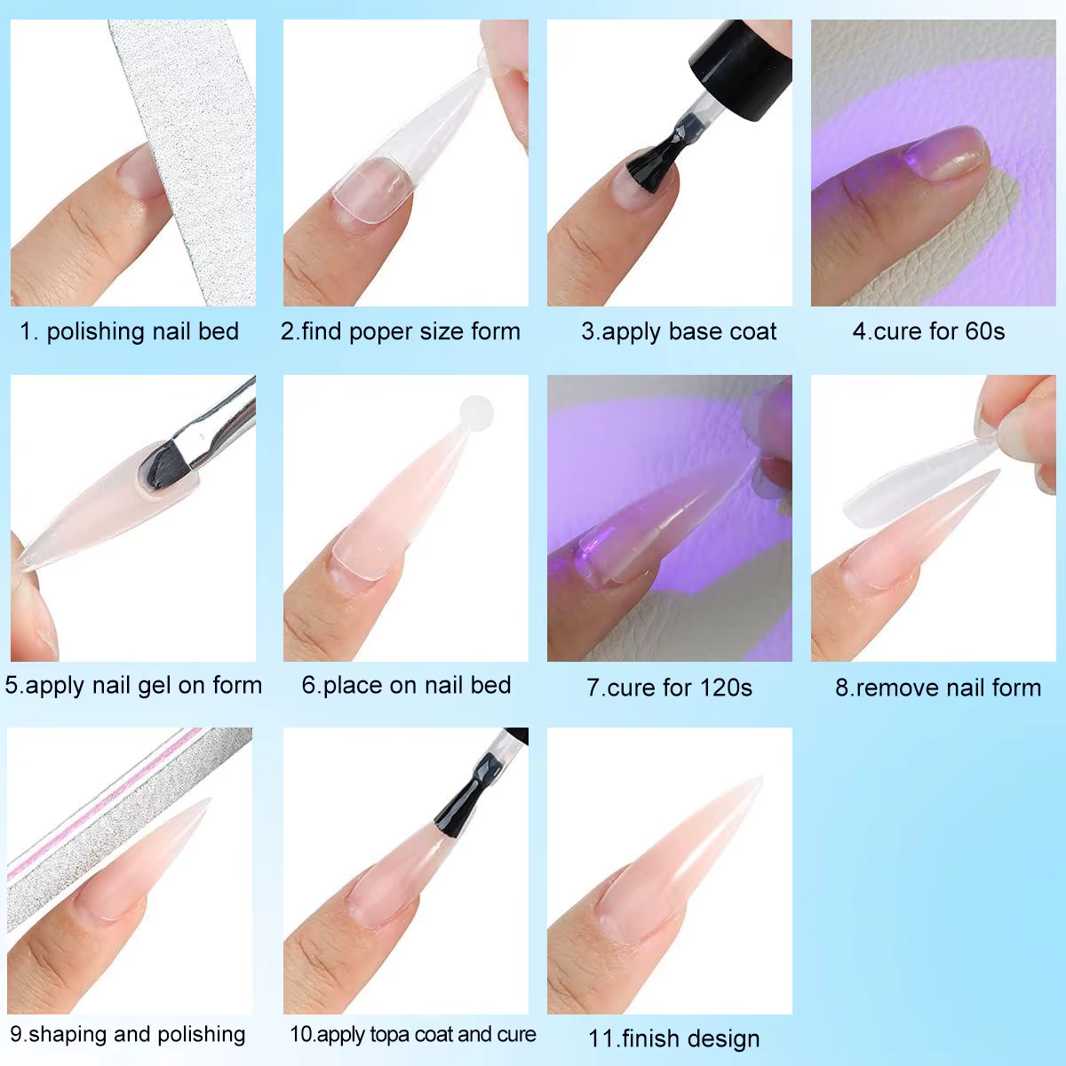 Gel de construction pour extensions d'ongles HL 20g | Gel LED Curable Rose Nude et Rouge Profond