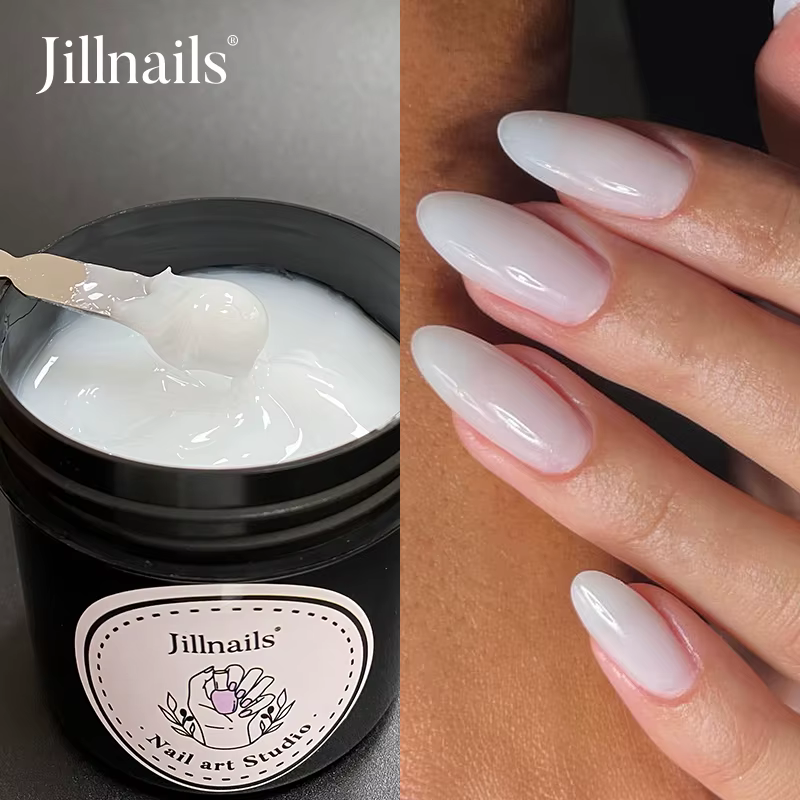Jillnails 100g Gel de construction naturel en gelée transparente pour extension d'ongles, crème de modelage en caoutchouc