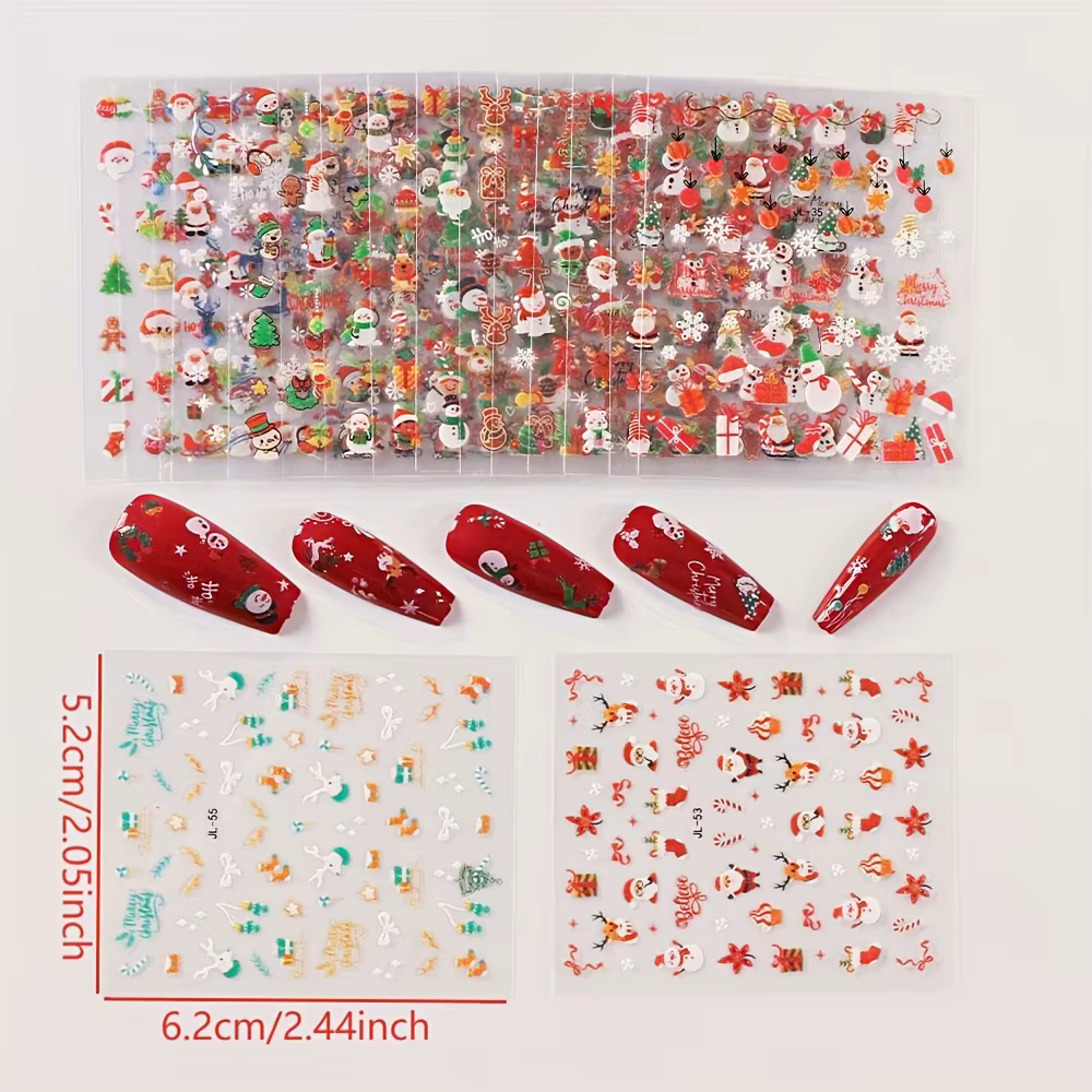30 autocollants pour ongles de Noël
