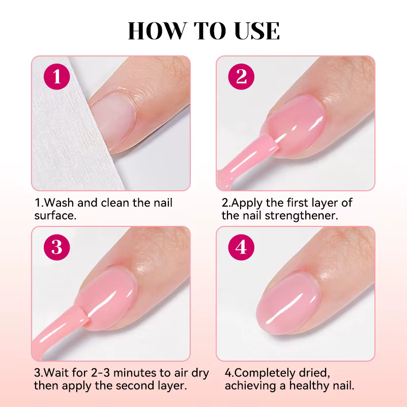 NICOLE DIARY 12ml Vernis à ongles rose fortifiant naturel transparent pour une brillance améliorée