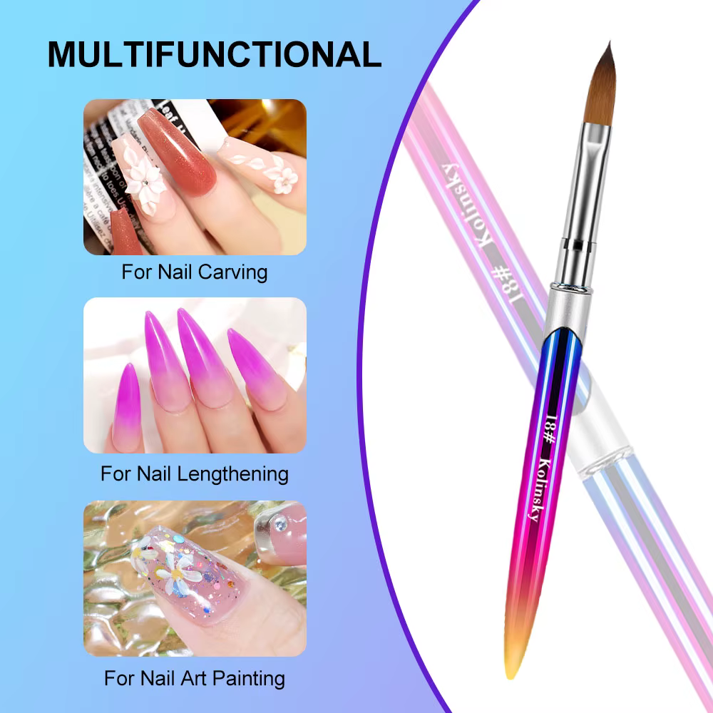 Kolinsky brosse à ongles pour manucure Gel