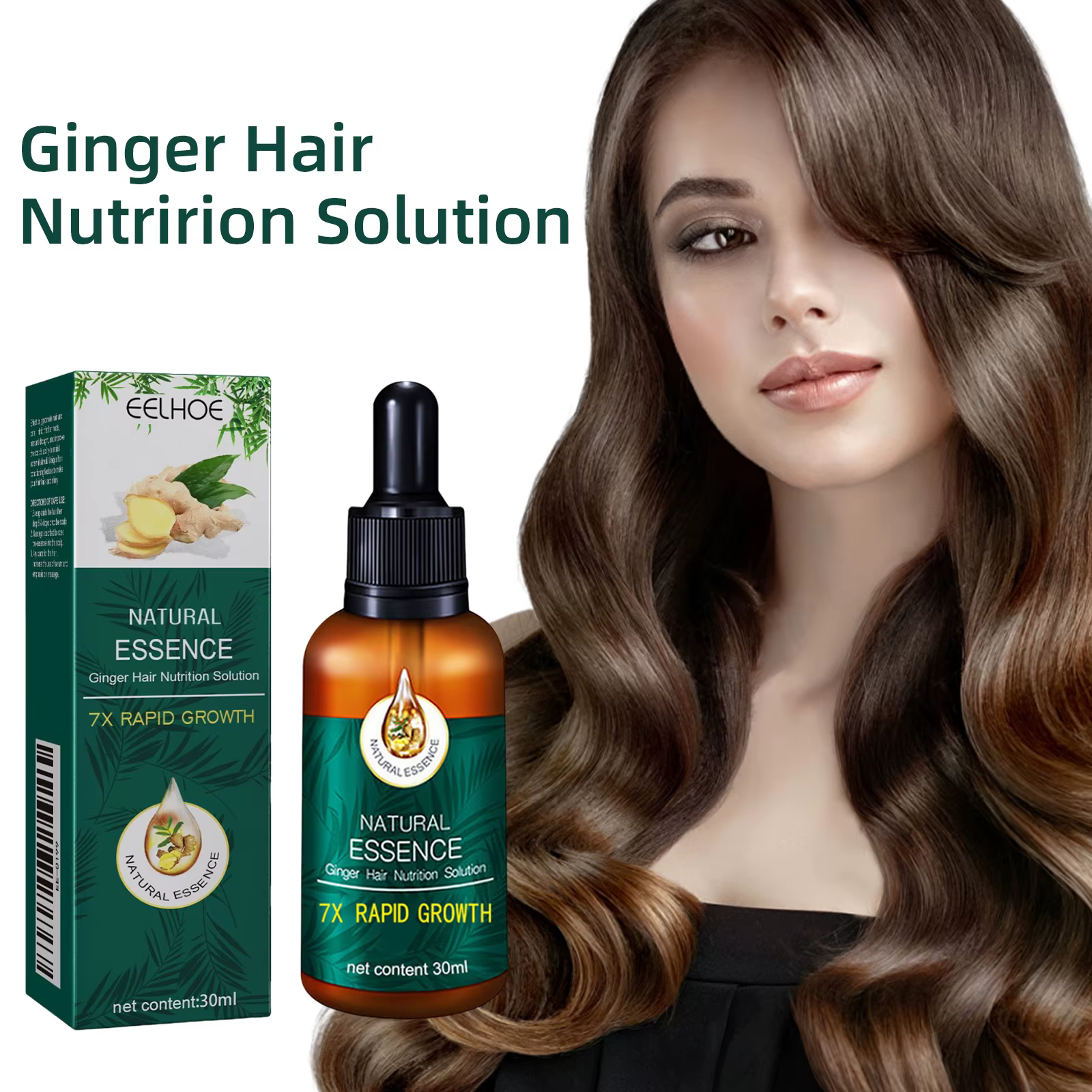 EELHOE huile de gingembre pour stimulateur de croissance des cheveux Anti calvitie hydratant cheveux amincissement Fibers de renforcement des cheveux produits de soins capillaires