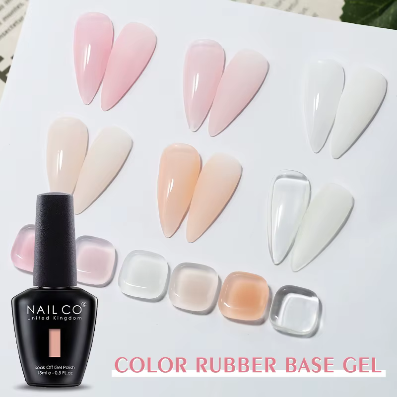 NAILCO 6 couleurs 15ml Hema Tpo Base en caoutchouc sans Gel vernis gelée rose clair Extension d'ongle Semi Permanent UV