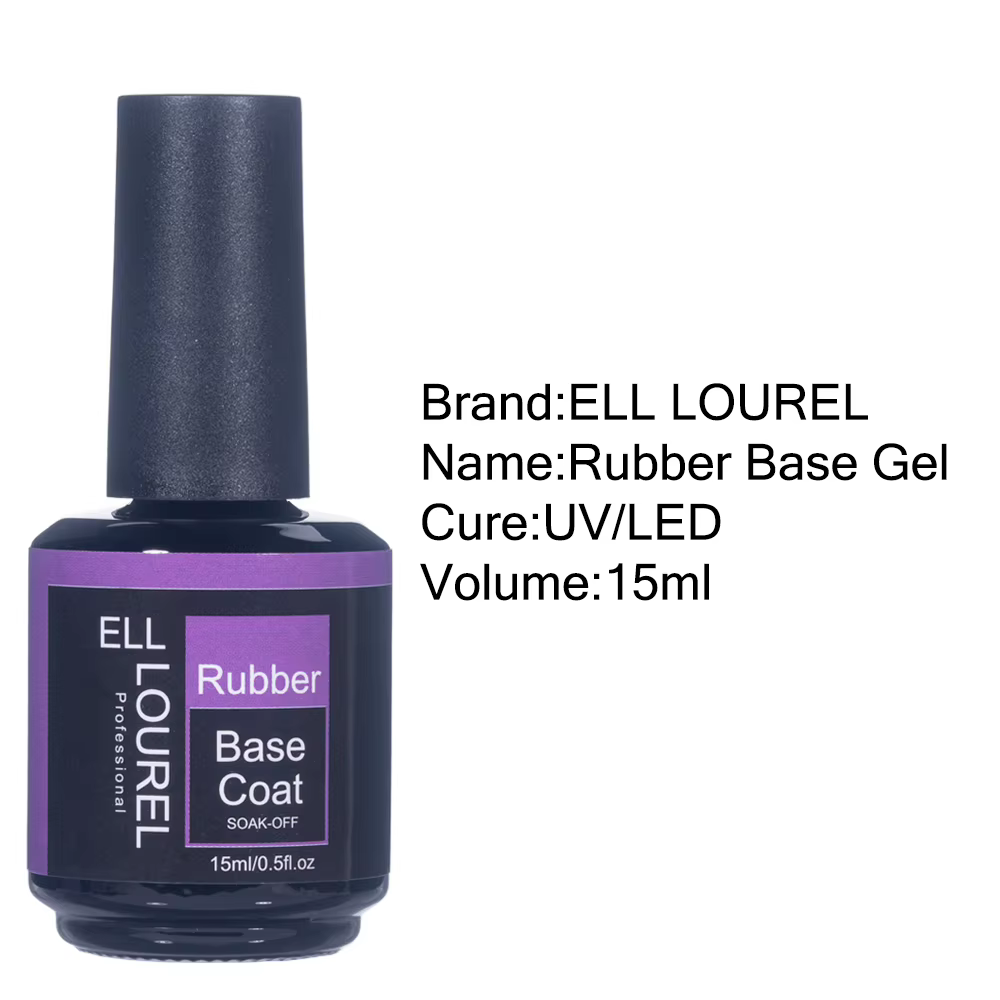 ELL LOUREL Base en caoutchouc Gel vernis à ongles brillant couleur rose
