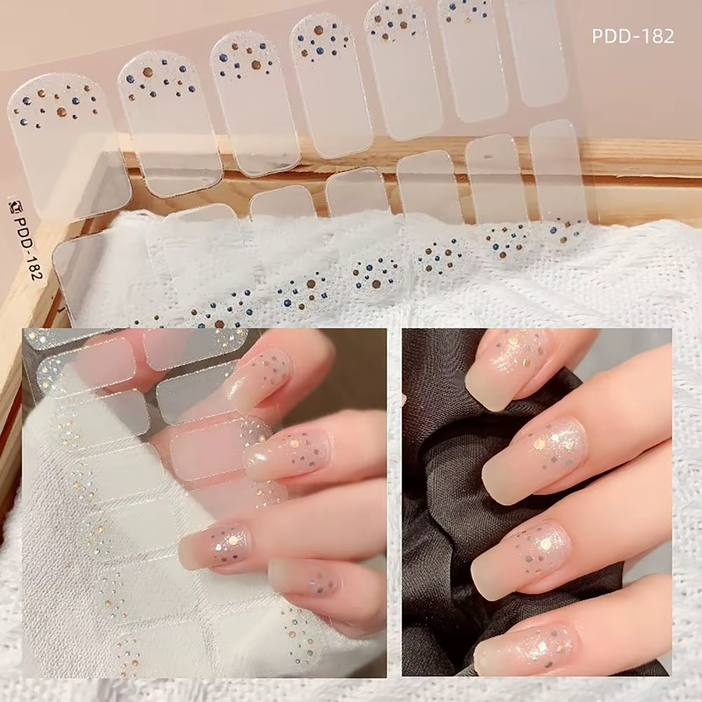 14 bandes d'autocollants pour ongles en Gel