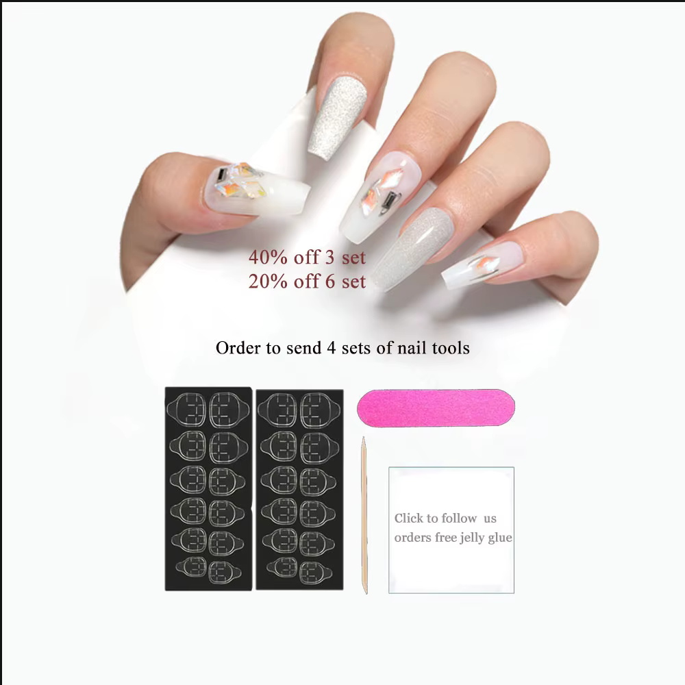Faux ongles de ballet rose pour filles