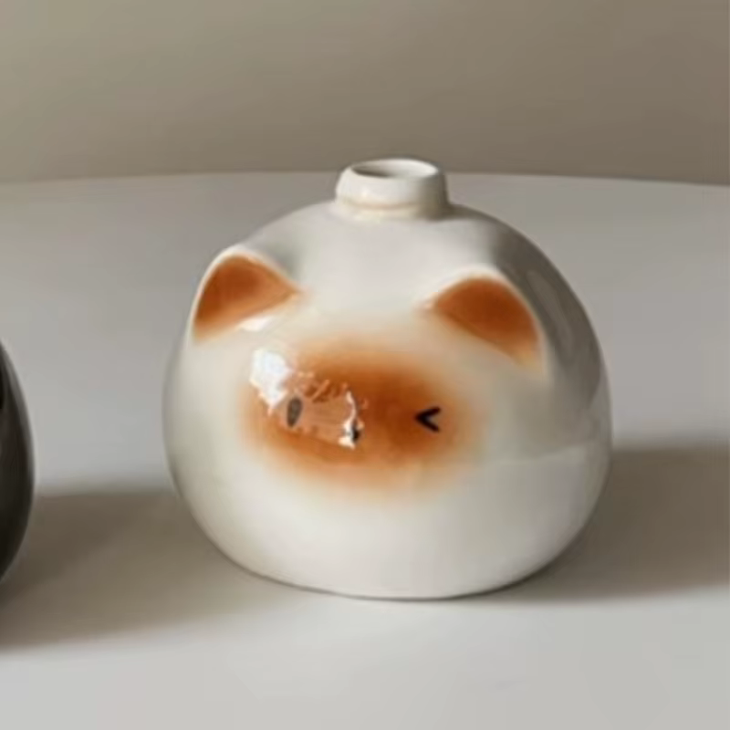 Bouteille de désinfectant pour les mains en céramique siamois pour chat, bouteille de toilette, shampoing, Gel douche, bouteille d'emballage, distributeur pour savon liquide