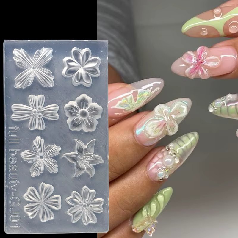 Moule à ongles en silicone pour pétales de fleurs de printemps