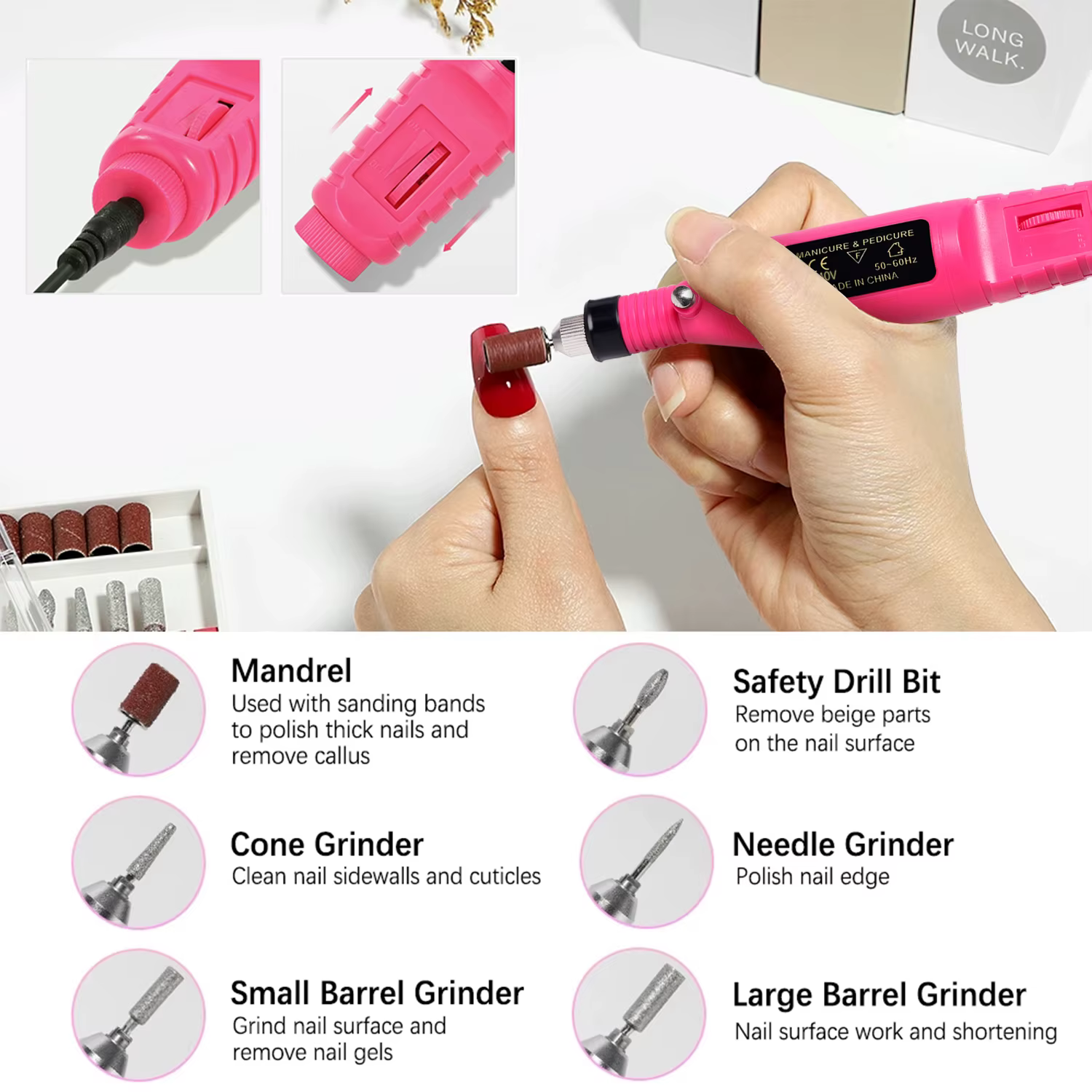 Ensemble de ponceuse à ongles électrique