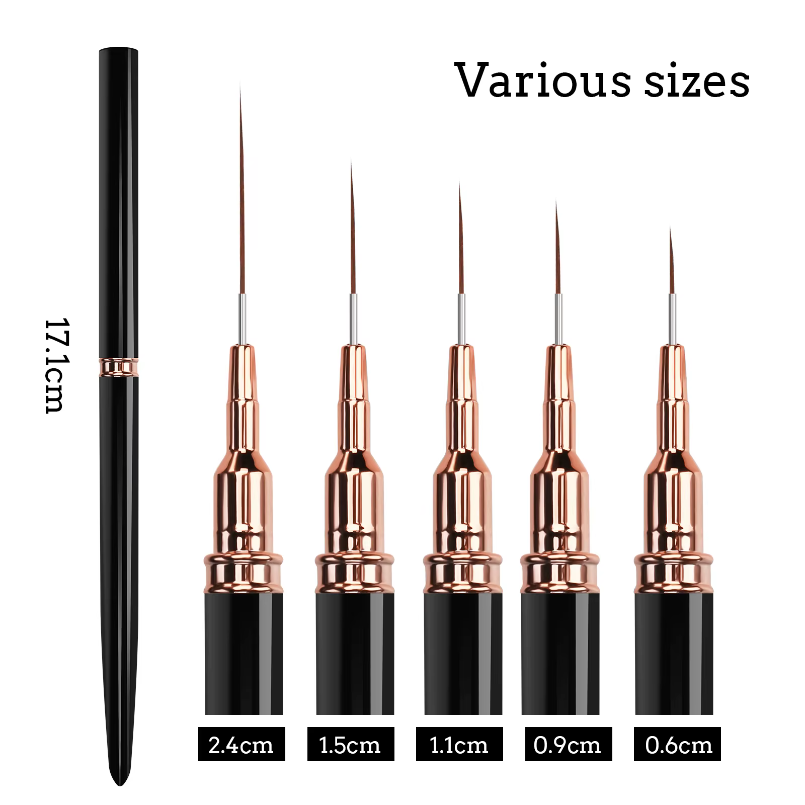 5 pièces professionnel Nail Art doublures rayures pinceaux outil Ultra-mince ligne détail dessin peinture