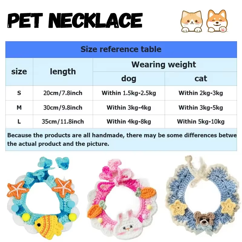 Colliers et bavoirs pour chiens et chats, accessoires pour animaux de compagnie, décorations mignonnes, motifs floraux et animaux, articles pour animaux, accessoires pour chats