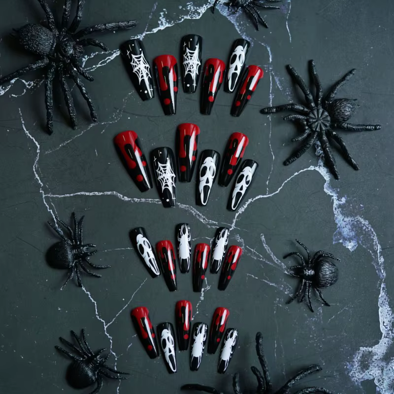 Faux-Ongles en Acrylique à Couverture Complète avec Poignées Amovibles