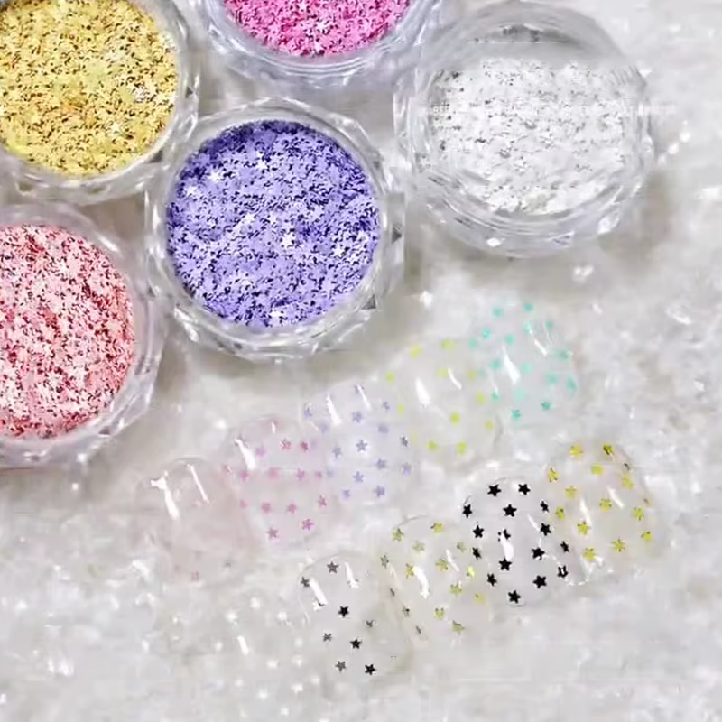 1 pot 1mm Mini étoile scintillante ongles paillettes scintillantes décoration