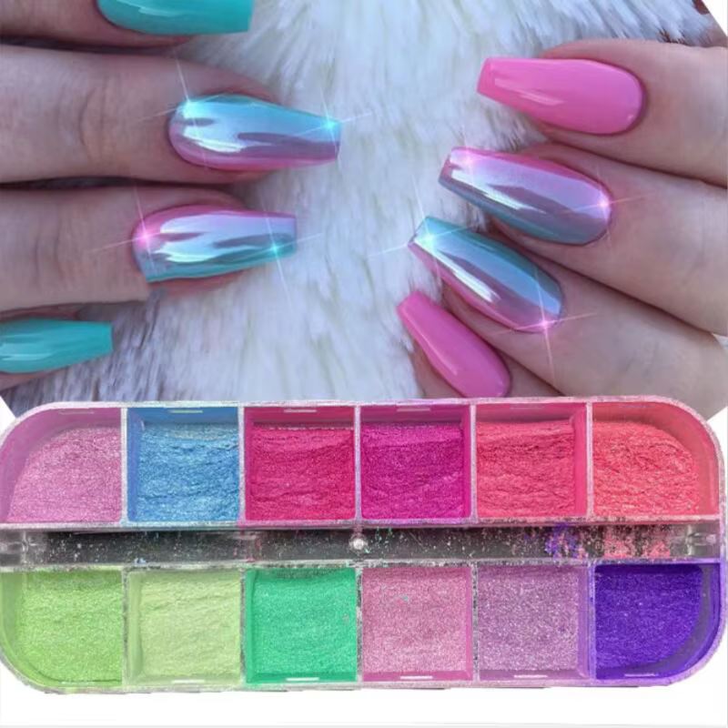 Poudre à ongles sirène effet miroir