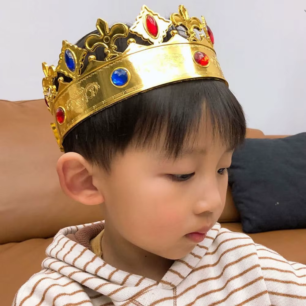 Bijoux fantaisie, accessoire de Costume roi, couronne pour hommes, couronnes de princesse, diadèmes ronds, couronne dorée