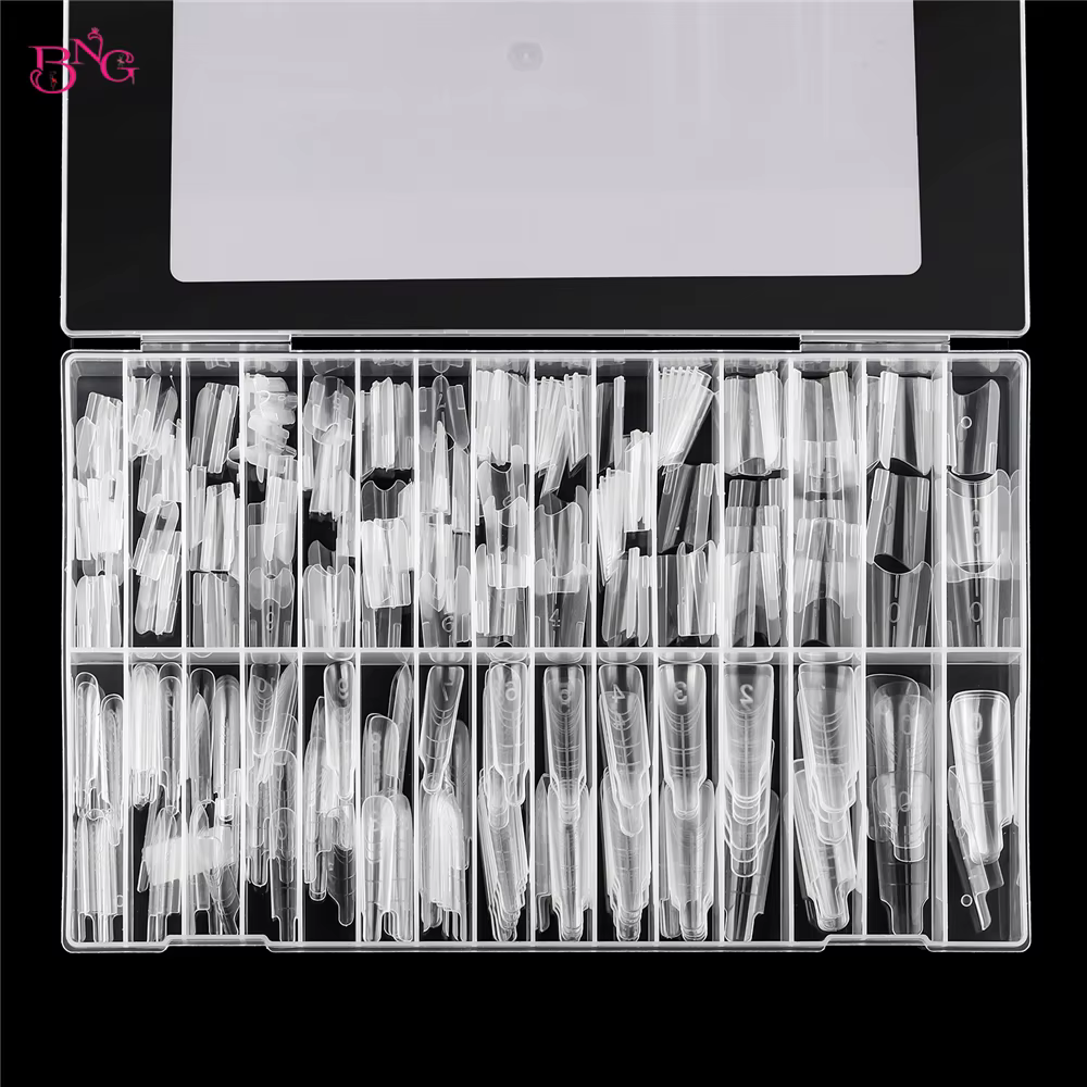 BNG 280 pièces ongles Sandwich double formes carrées