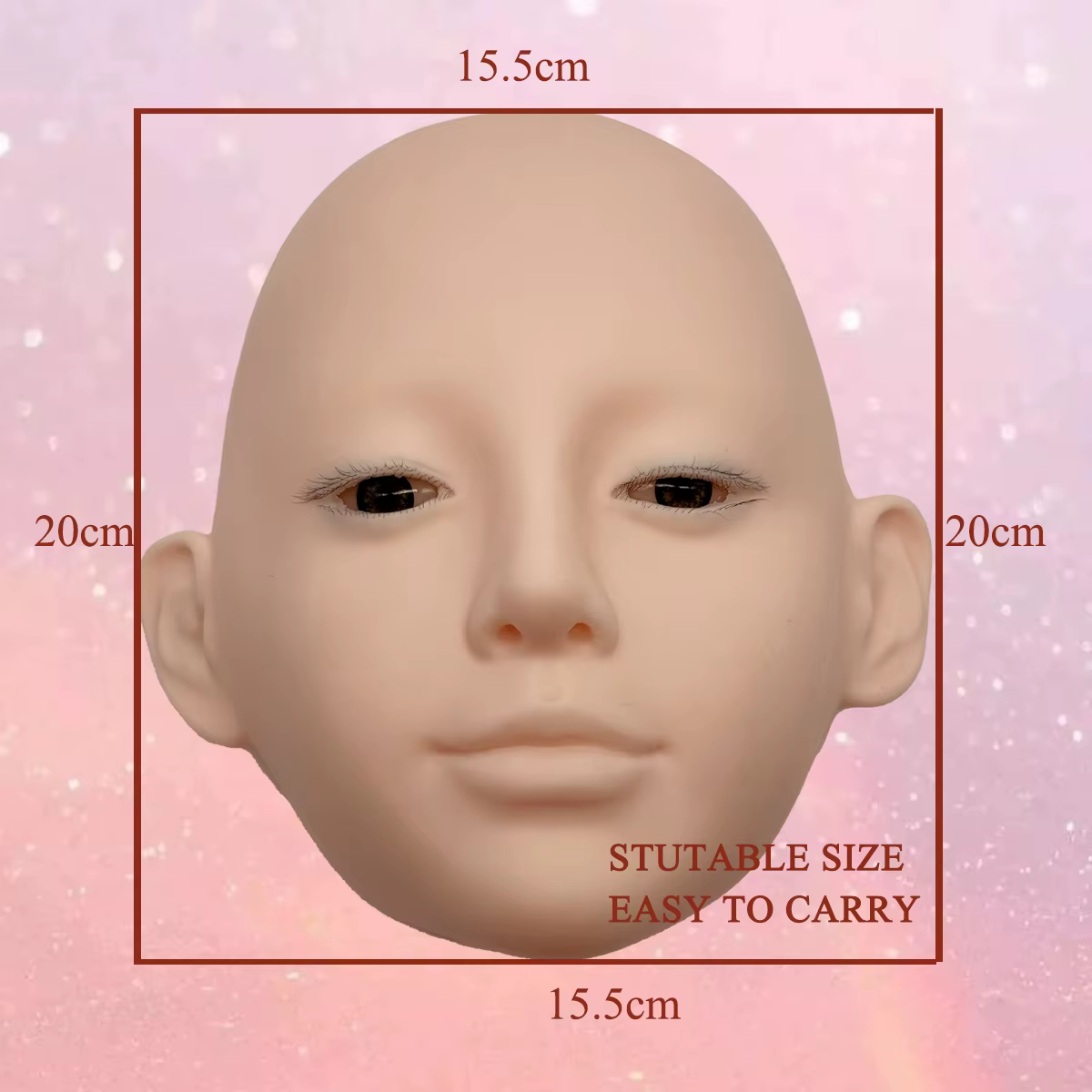 Tête de formation professionnelle pour extensions de cils avec peau - comme une douceur pour les techniciens de cils Utilisation en salon