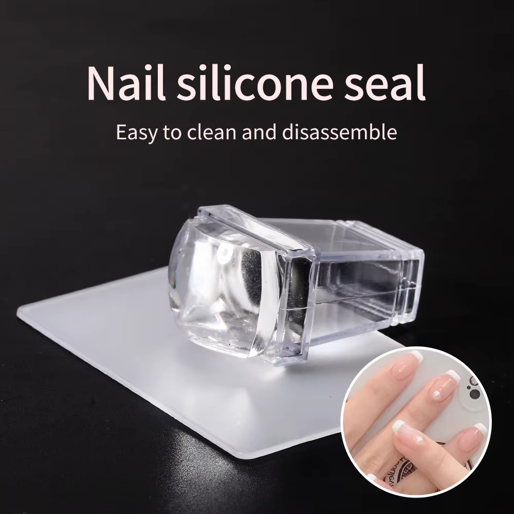 Plaques d'estampage carrées en Silicone pour Nail Art